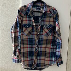 Wrangler Men's Multicolor Plaid Shirt, Size 17x35